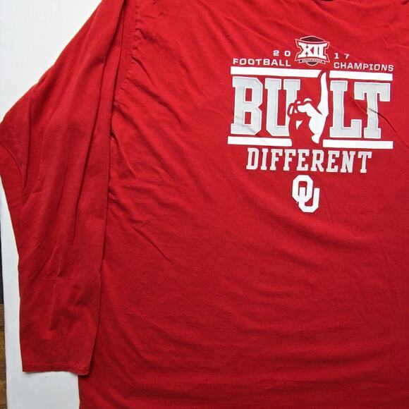 OU Football Champions Built Different 5XL Red Sooners Long Sleeve Shirt 2017 - Picture 5 of 10
